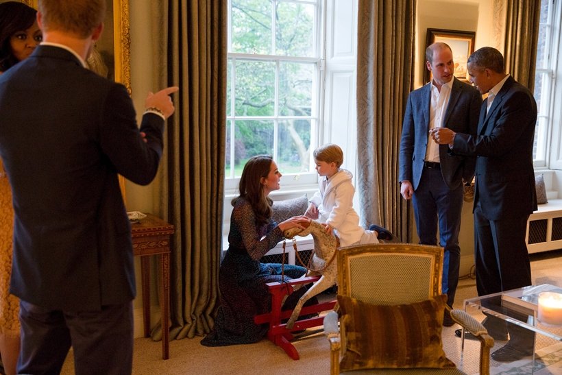 Prince George, Barack Obama, Obama queen meeting, obama prince george meeting, obama british royals, britain royal, britain royal family, british royal obama, queen elizabeth obama meeting, queen elizabeth 90 birthday, prince George photos, british royal photos, kate middleton, prince william, britain news, england news, us news, world news