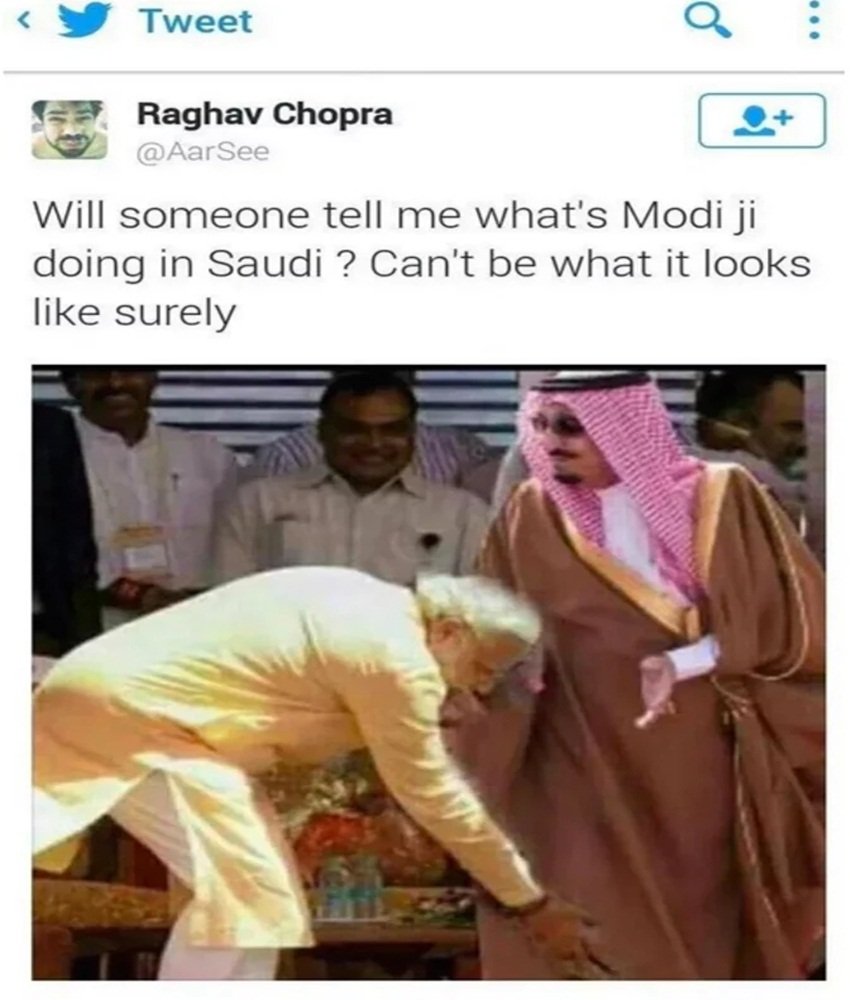Maheish Girri, Narendra Modi, Ravi Shankar Prasad, Rajyavardhan Rathore, New Saudi King Salman bin Abdul Aziz, TV journalist mock PM modi, PM modi morphed photo, journalist post modi morphed picture