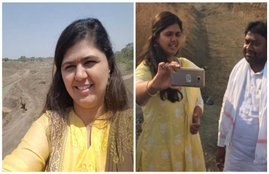 Maharashtra Minister, Pankaja Munde, Rural Development and Water Conservation Ministry, selfie-taking exercise, drought, Latur district, 10000 litres of water, helipad, Revenue Minister Eknath Khadse, draught in latur