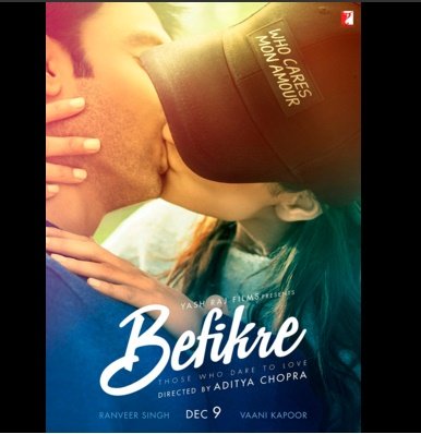 befikre, befikre poster, befikre first poster, ranveer singh, befikre first look, vaani kapoor, ranveer singh befikre, vaani kapoor befikre, aditya chopra, befikre release date, befikre cast, befikre trailer, befikre kiss, ranveer vaani kiss, ranveer singh vaani kapoor, entertainment news