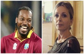 chris gayle drink, Chris Gayle Mel McLaughlin, gayle big bash league