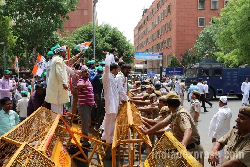 rahul gandhi, sonia gandhi, manmohan singh, congress march, sonia gandhi arrest, manmohan arrest, congress march photos, congress news, congress march news, india news, jansatta