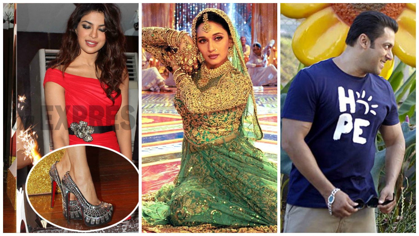Salman khan, Umrao Jaan Rekha Ring, Shammi kapoor jacket, priynaka chopra Christian Louboutin Heels, Bollywood Starts items, Madhuri Dixit, Amir khan bat, salman khan towel