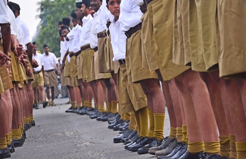 राष्ट्रीय स्वंयसेवक संघ (RSS) के स्वंयसेवक। (प्रतिकात्मक तस्वीर)