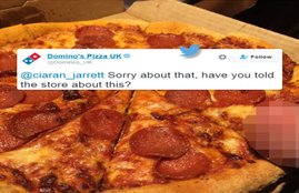 Dominos, pizza, pizza restaurant, local pizza restaurant, snack, pizza, Domino’s pizza apologises, wrinkled human testicle