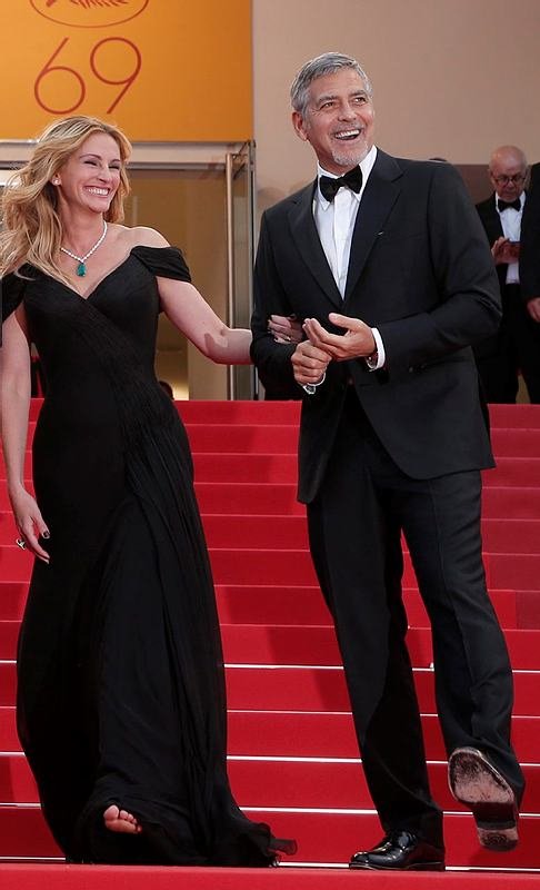 cannes, cannes fashion, cannes fashion 2016, cannes amal clooney, cannes julia roberts, Money Monster, julia roberts first times in cannes, barefoot julia roberts