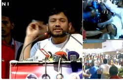 Video: कन्‍हैया कुमार की सभा में हंगामा, काला झंडा दिखाने वाले युवक को समर्थकों ने पीटा, कपड़े भी फाड़े
