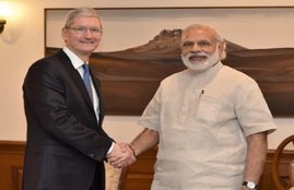 Apple CEO, Tim Cook, Cook meets Modi