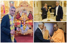 sadiq khan in temple, London Mayor, Swami Narayan Temple, Swami Narayan Mandir, Sadiq Khan, London Muslim Mayor, muslim mayor in temple, sadiq khan, sadiq khan photos