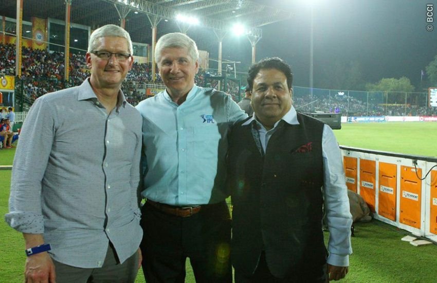 tim cook, IPL, apple ceo, gujarat lions vs kolkata knight riders, GL vs KKR, IPL 2016, tim cook IPL match, tim cook indian premier league, Tim cook cricket, rajiv shukla, apple ceo tim cook india, tim cook watch IPL, tim cook pics, tim cook IPL photos, IPL 9, IPL news, apple inc news