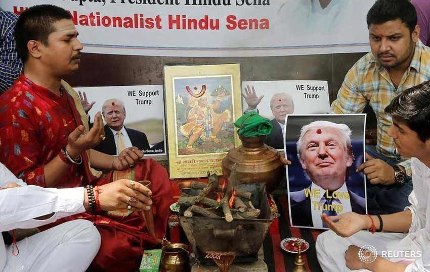 hindu sena, donald trump, american presidential election, havan for donald trump, tilak donald trump, muslims in india