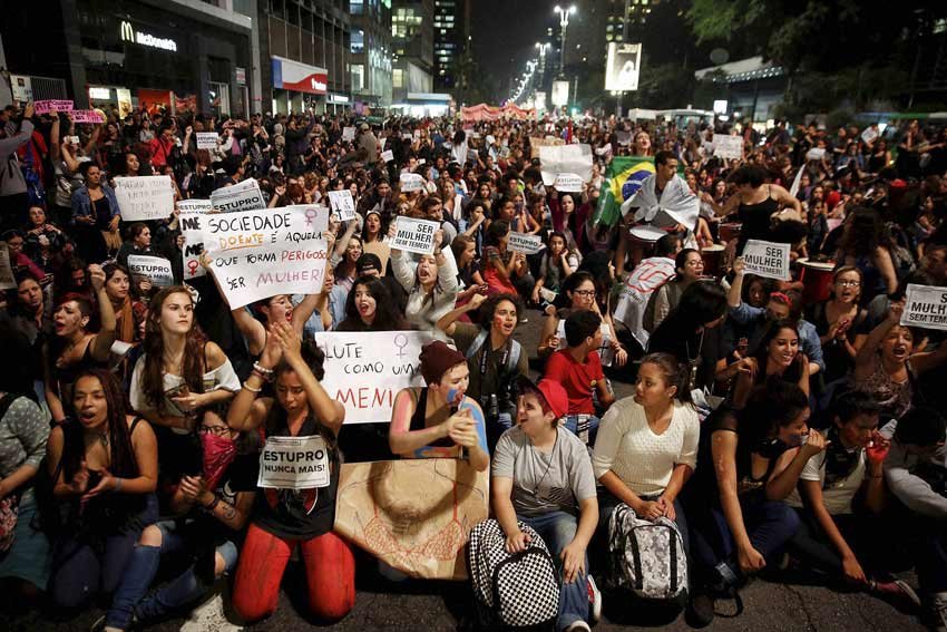 gang rape Brazil, gang rape protests, Rio de Janeiro gang rape, 16-year-old girl gang rape, rape, protest, Brazil, culture, video