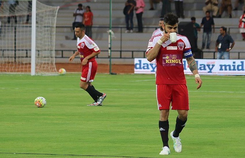 Virat Kohli, Virat Kohli football team, actors vs cricketers, cricketers actors football match, Celebrity Clasico 2016, All Stars FC, All Heart FC, Sports News, Sports