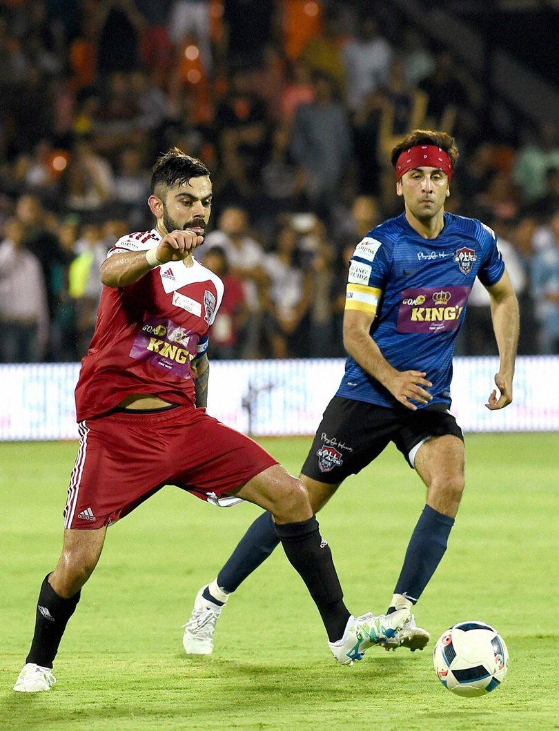 Virat Kohli, Virat Kohli football team, actors vs cricketers, cricketers actors football match, Celebrity Clasico 2016, All Stars FC, All Heart FC, Sports News, Sports