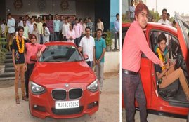 Tanmaya Shekhawat, BMW sedan, Sikar, coaching institute gifts BMW, samarpan coaching, JEE topper gets a BMW, JEE (Advanced) results, JEE (A) results 2016, IIT, JEE results, JEE (Advanced), IIT Entrance, IIT results, Career, Education, Engineering, Engineering exam