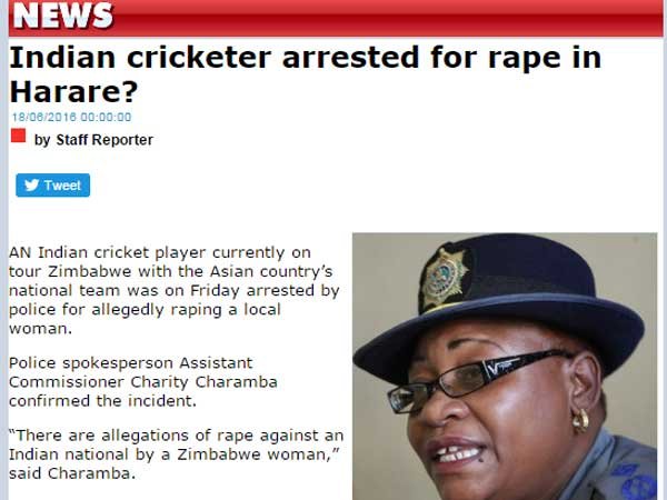 न्‍यू जिंबाब्‍वे नाम के न्‍यूज पोर्टल ने पुलिस प्रवक्‍ता और असिस्‍टेंट कमिश्‍नर चैरिटी चरंबा के हवाले से कन्‍फर्म किया है कि एक भारतीय नागरिक को अरेस्‍ट किया गया है। 