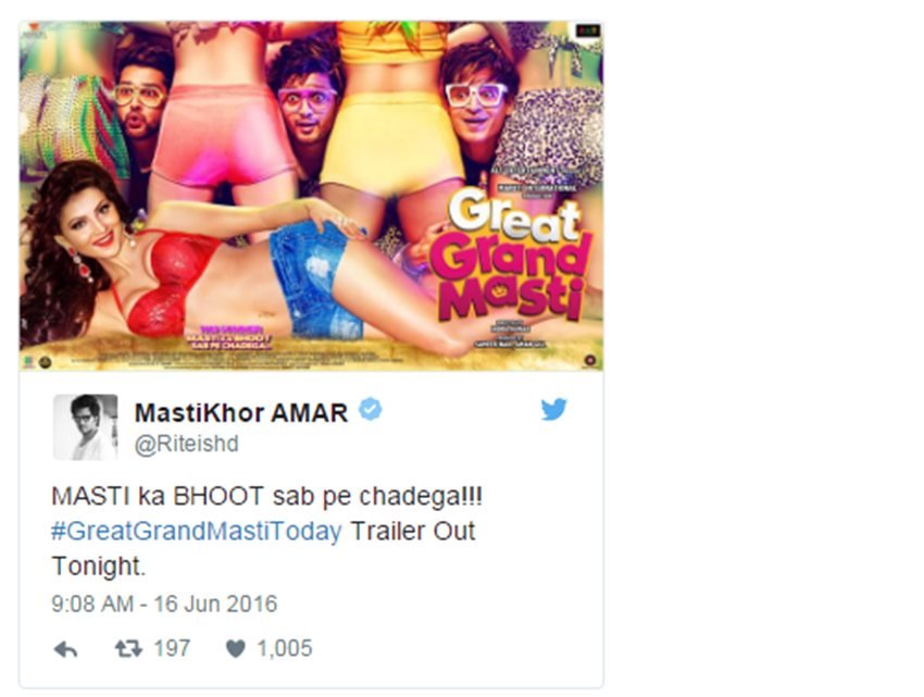 Great Grand Masti, Great Grand Masti trailer