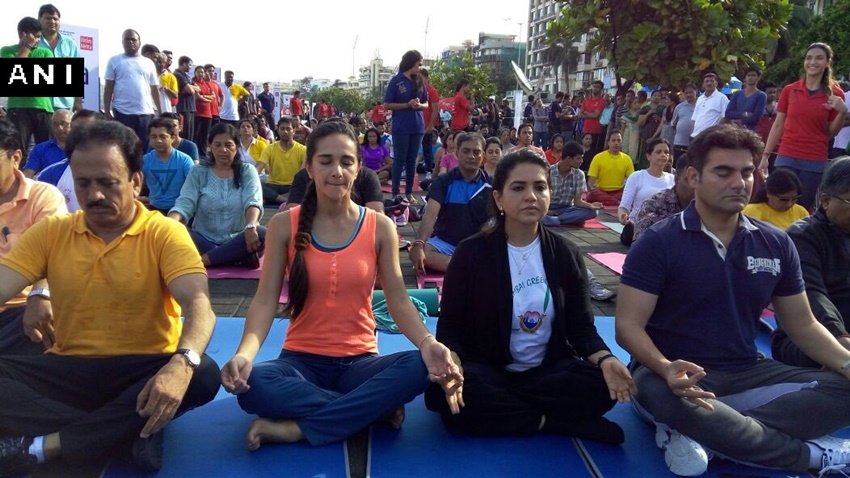 international yoga day, international yoga day 2016, yoga day 2016, yoga day, world yoga day 2016, world yoga day, baba ramdev, narendra modi, nitin gadkari, nitin gadkari international yoga day, international yoga day pics, international yoga day photos, international yoga day pictures, modi yoga pics, nitin gadkari yoga pics, international yoga day modi pics, Latest News