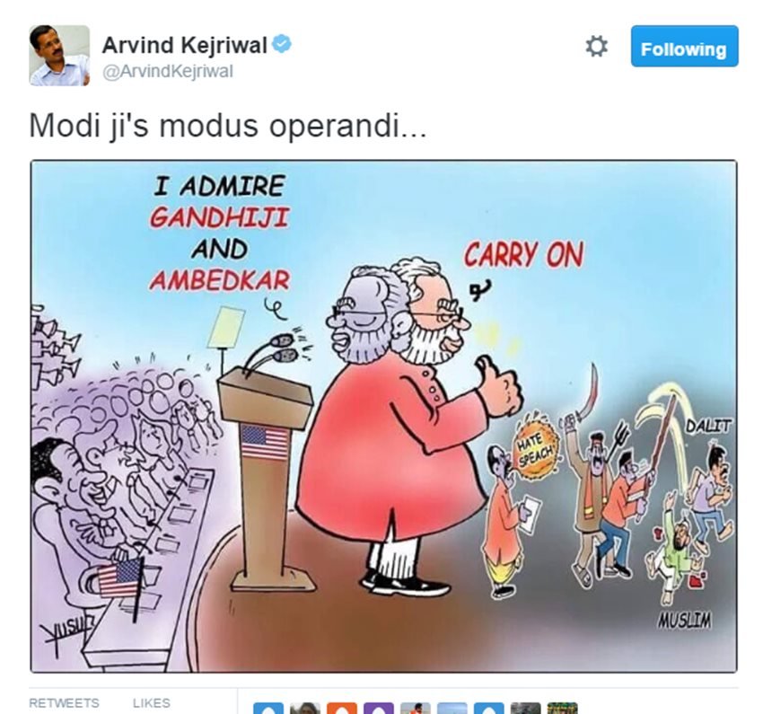 arvind kejriwal, attacks, pm modi