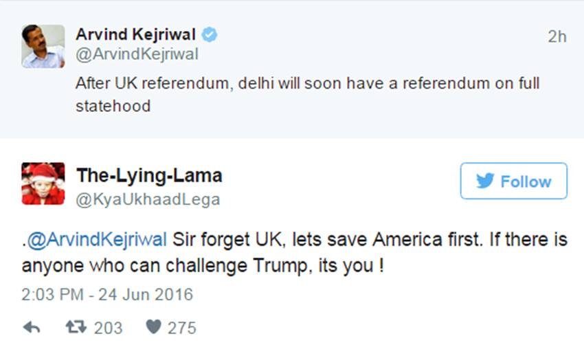 arvind kejriwal on brexit, arvind kejriwal referendum