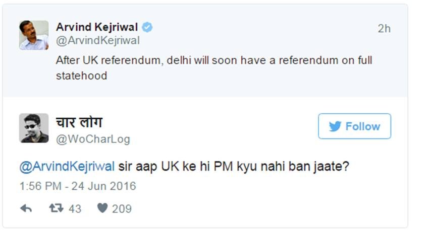 arvind kejriwal on brexit, arvind kejriwal referendum