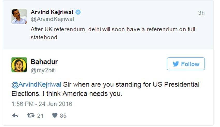 arvind kejriwal on brexit, arvind kejriwal referendum