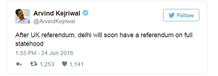 arvind kejriwal on brexit, arvind kejriwal referendum