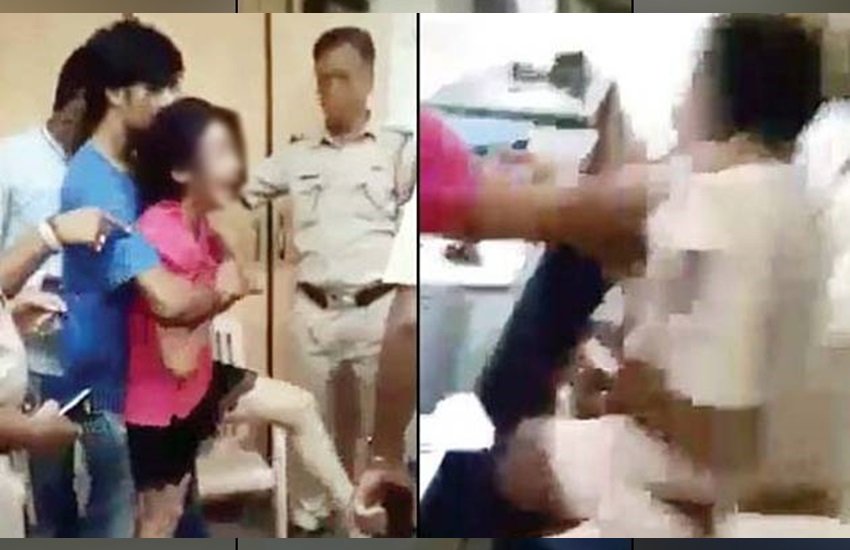 Video: नशे में धुत्त लड़की का थाने में हंगामा, पुलिसवाले को जड़ा थप्पड़