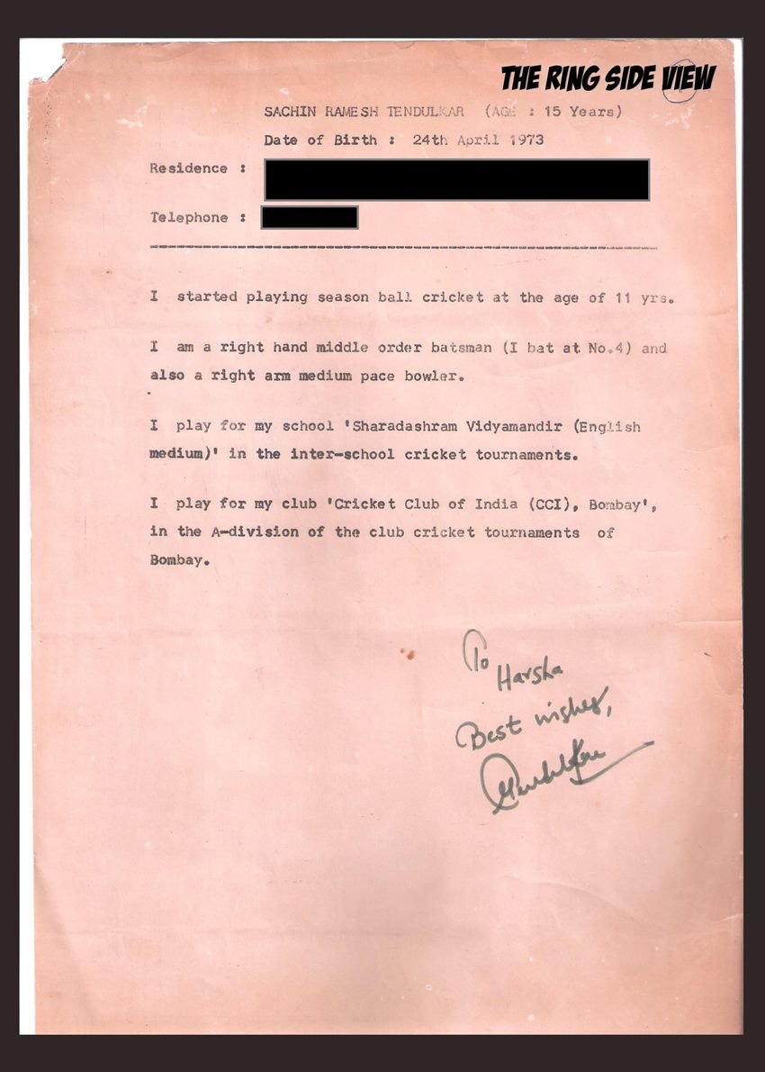 sachin tendulkar, cv, Sachin Tendulkar's CV At Age 15, sachin tendulkar news, sachin tendulkar CV, sachin tendulkar cv news, sachin cv, tendulkar cv news, latest sports news, sachin resume sachin records