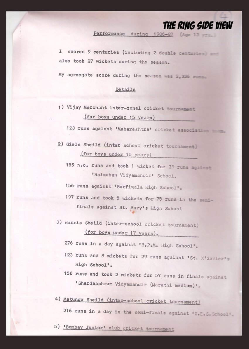sachin tendulkar, cv, Sachin Tendulkar's CV At Age 15, sachin tendulkar news, sachin tendulkar CV, sachin tendulkar cv news, sachin cv, tendulkar cv news, latest sports news, sachin resume sachin records