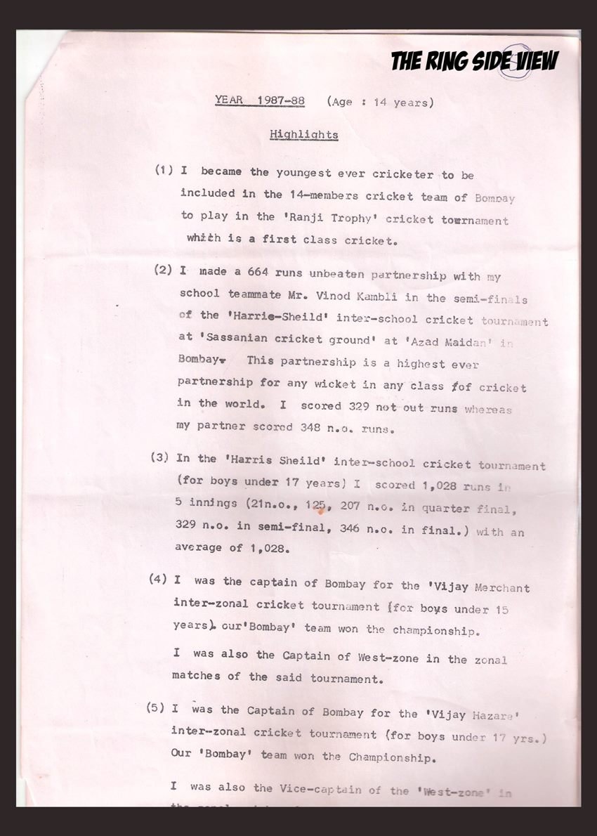 sachin tendulkar, cv, Sachin Tendulkar's CV At Age 15, sachin tendulkar news, sachin tendulkar CV, sachin tendulkar cv news, sachin cv, tendulkar cv news, latest sports news, sachin resume sachin records