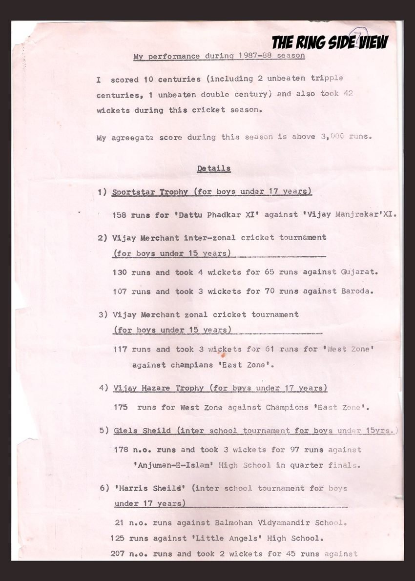 sachin tendulkar, cv, Sachin Tendulkar's CV At Age 15, sachin tendulkar news, sachin tendulkar CV, sachin tendulkar cv news, sachin cv, tendulkar cv news, latest sports news, sachin resume sachin records