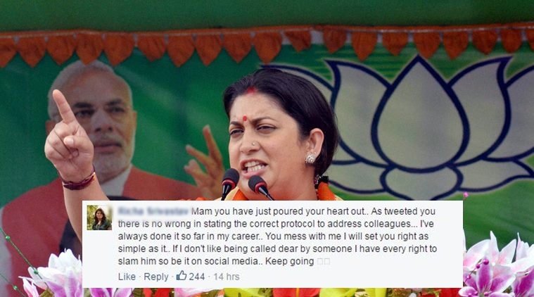 People pour in support for Aunty National Smriti Irani viral post saying why zip it