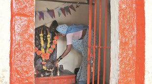 broken hanuman idol , indoor, mp news