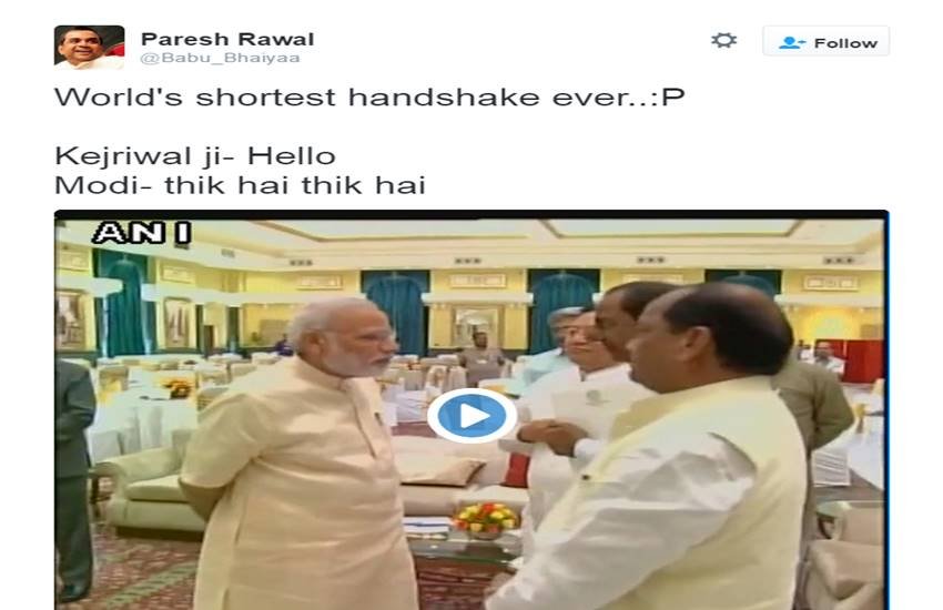 Arvind Kejriwal, Narendra Modi, Modi Kejriwal Handshake, Modi Kejriwal Together, Modi Kejriwal Meet, ModiMeetsKejriwal, handshake between Modi and Kejriwal, Delhi CM, Twitter Trolls, Arvind Kejriwal Trolled, Social Media, Trending News, Jansatta