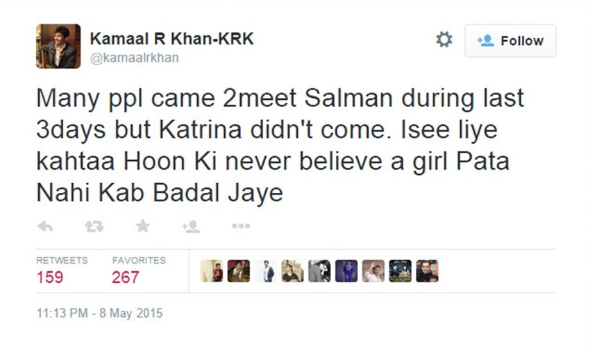 Kamal rashid khan, Kamaal khan, krk FIR, krk, krk news, krt twitter, Kamaal Khan twitter, Lisa Haydon, SunnyLeone, Bipasha Basu, kamal rashid khan twitter, krk tweets, kamal rashid khan tweets, kamal khan tweets, krk fir, kamal khan fir, Obscene tweets, parineeti chopra, krk shamless tweets, krk actresses tweets, krk FIR News, Bollywood News, Entertainment News