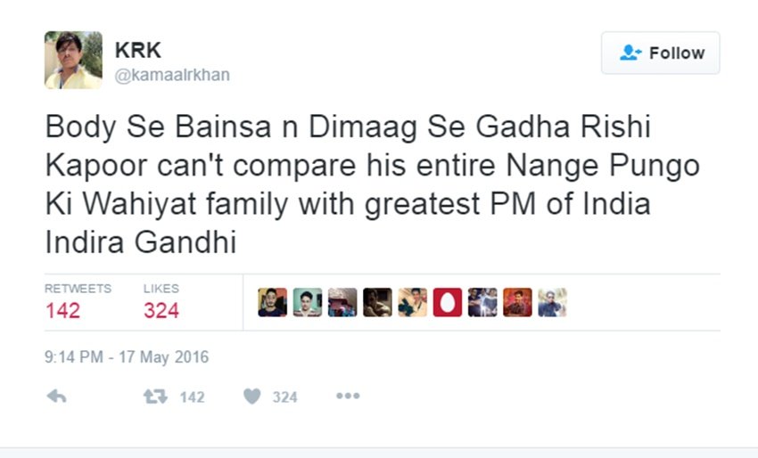 rishi kapoor, hillary clinton, rishi kapoor hillary clinton, rishi kapoor tweet on hillary clinton, rishi kapoor sexist, misogynist
