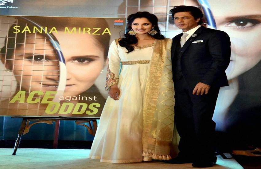 Shahrukh Khan, Sania Mirza, Sania Mirza utobiography, Ace Against Odds, SRK, Sania Mirza Book, SRK Sania, Photos, Celeb, Tennis Star, Sania Tennis, Sports, Glamour, Entertainment News, Twitter, Jansatta