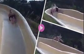 water slide video, homemade water slide accident