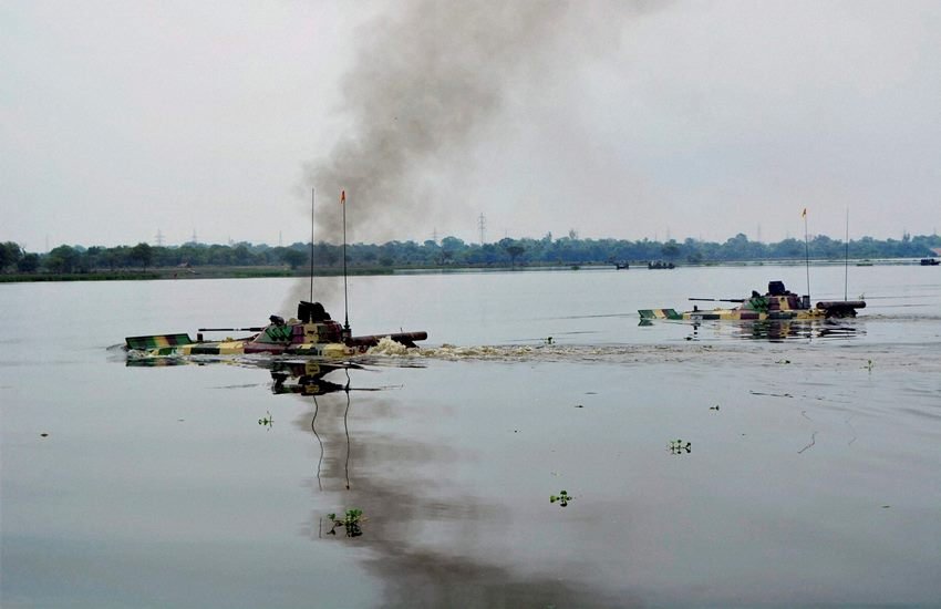 Indian Army, Strike 1 corps, mathura, yamuna river, indian army mock drill