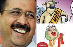 केजरीवाल ने गाय के कार्टून से उड़ाया ‘गुजरात मॉडल’ का मजाक, लोग भड़के