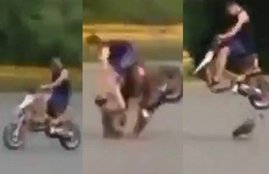 Motorcyclist,hurled,face