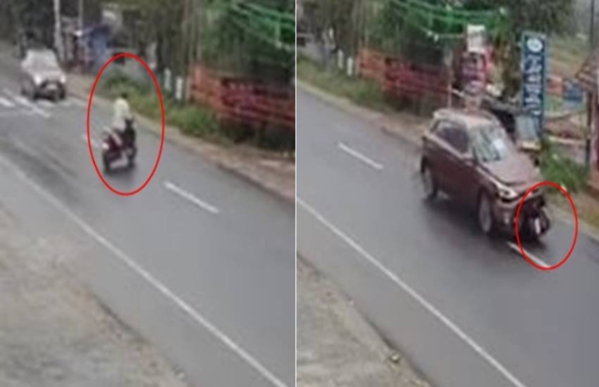 Shocking video, Car , scooter