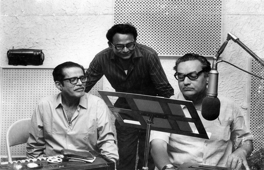 Music director V Balsara, Mittu Ghosh and Singer Mukesh. Express archive photo