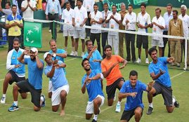 Davis Cup, Davis Cup India win, Davis Cup India celebrations, Davis Cup photos, Davis Cup pictures, Davis Cup wallpapers, Davis Cup India vs South Korea, India vs South Korea, Rohan Bopanna, Leander Paes, Tennis, photos