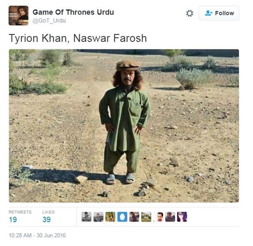 Game of Thrones, Urdu, parody account