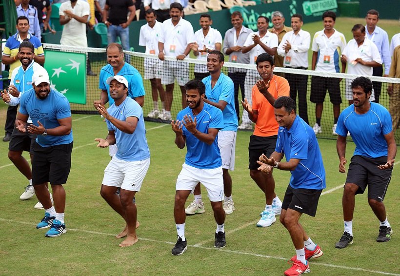 Davis Cup, Davis Cup India win, Davis Cup India celebrations, Davis Cup photos, Davis Cup pictures, Davis Cup wallpapers, Davis Cup India vs South Korea, India vs South Korea, Rohan Bopanna, Leander Paes, Tennis, photos