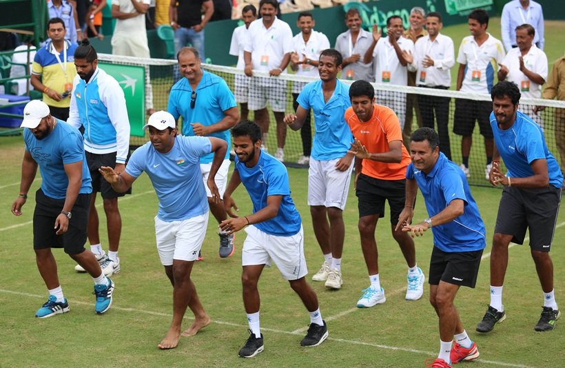 Davis Cup, Davis Cup India win, Davis Cup India celebrations, Davis Cup photos, Davis Cup pictures, Davis Cup wallpapers, Davis Cup India vs South Korea, India vs South Korea, Rohan Bopanna, Leander Paes, Tennis, photos