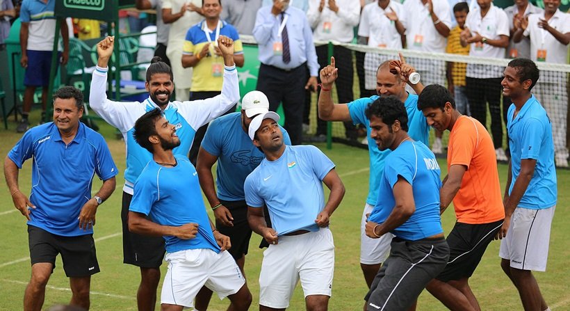 Davis Cup, Davis Cup India win, Davis Cup India celebrations, Davis Cup photos, Davis Cup pictures, Davis Cup wallpapers, Davis Cup India vs South Korea, India vs South Korea, Rohan Bopanna, Leander Paes, Tennis, photos
