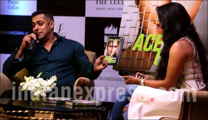 Actor Salman Khan comes in for the biography book launch of Tennis ace Sania Mirza in Andheri, Mumbai. Express photo by Nirmal Harindran, 17th July, 2016, Mumbai.